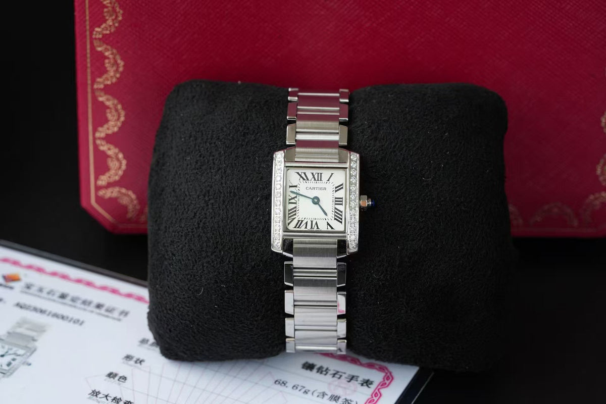 Replica Tank 904l Stainless Steel Quartz Watch 26mm/22mm-1