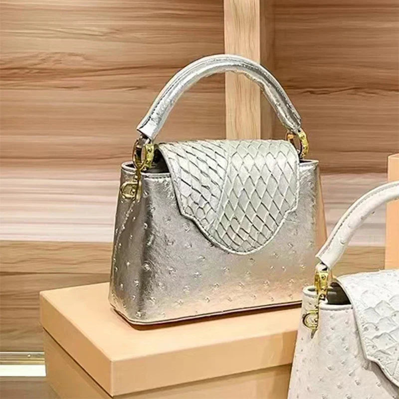 Luxury High-End Handbag - Spring Fashion Ostrich Pattern Crossbody Shoulder Bag
