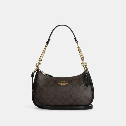 Teri Shoulder Bag In Signature Canvas in Brown