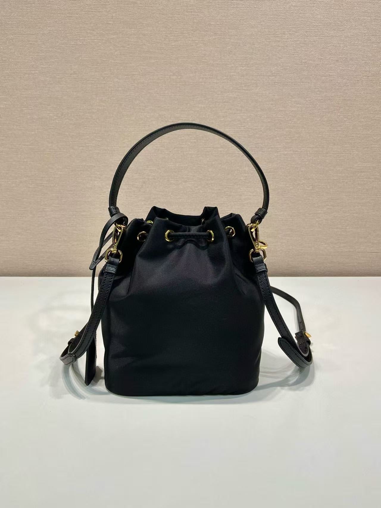 PRA bucket bag 19 black nylon fabric