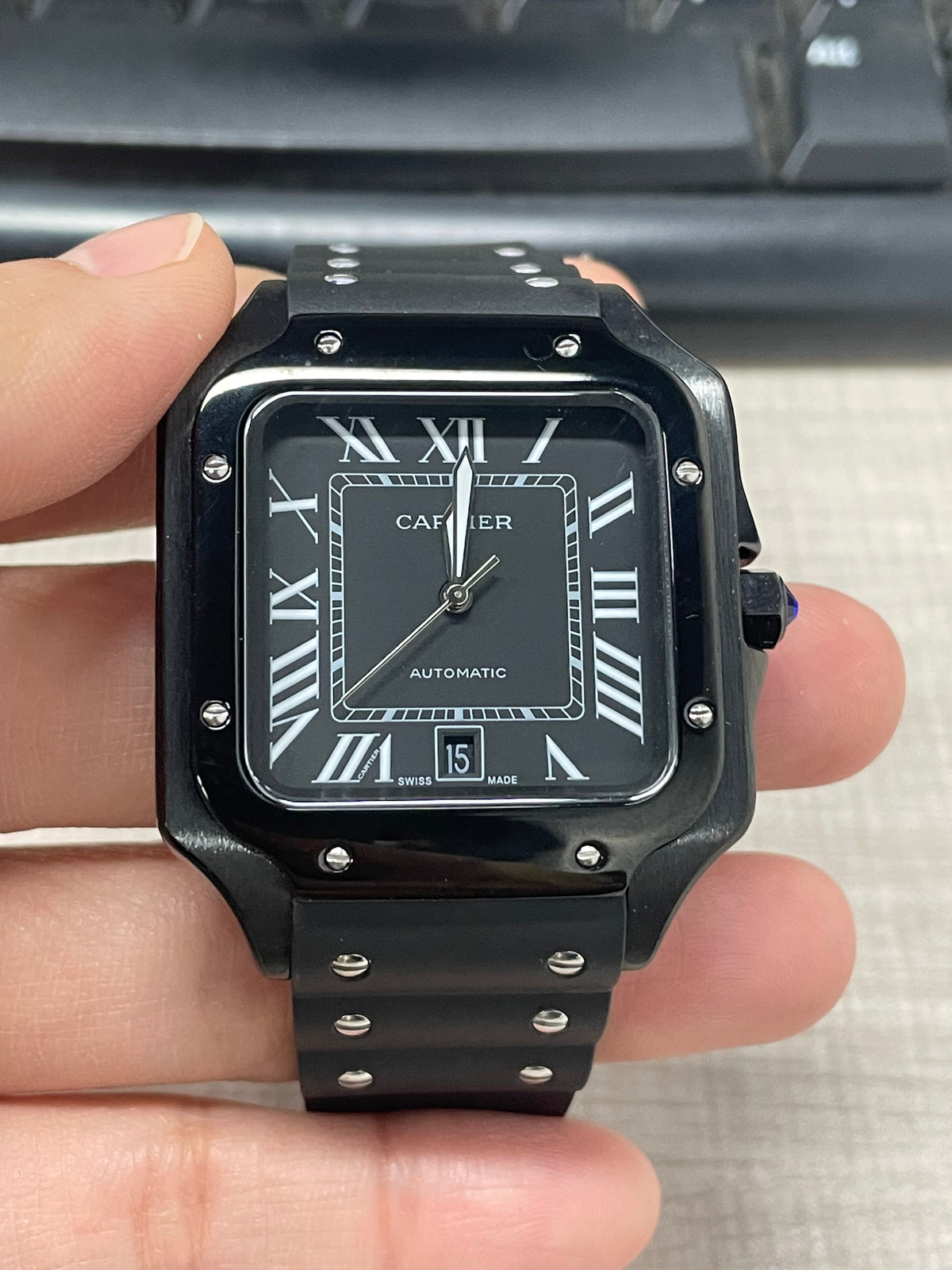 Replica Santos 904l Stainless Steel Automatic Mechanical Watch 39mm-1
