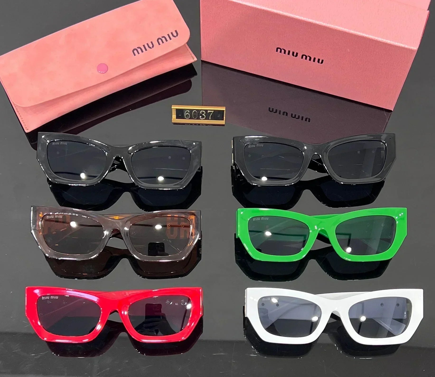 Fashion Square Cat-Eye Sunglasses 6037s-sss-12