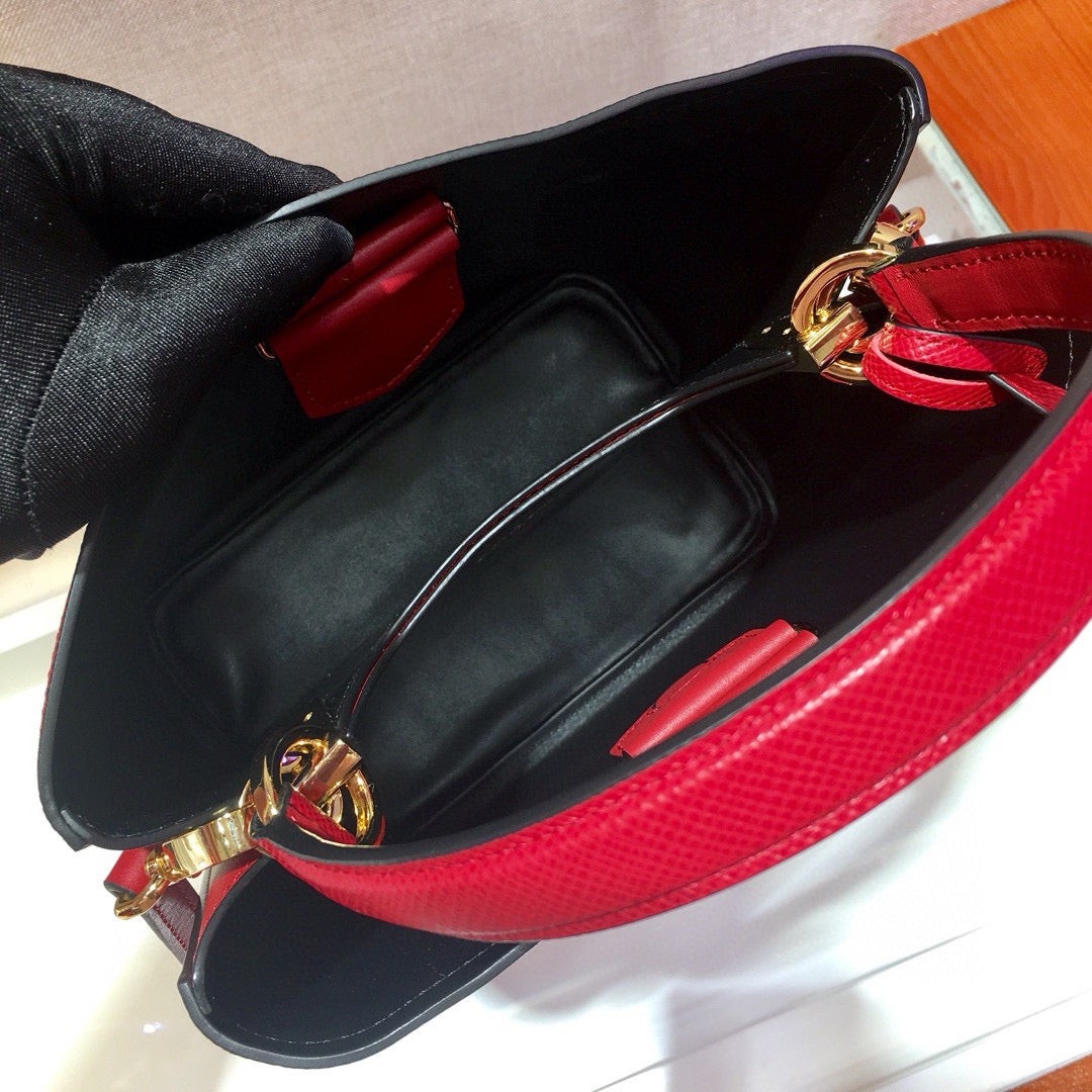 Prada Medium Cuir Panier Bag Red Saffiano leather