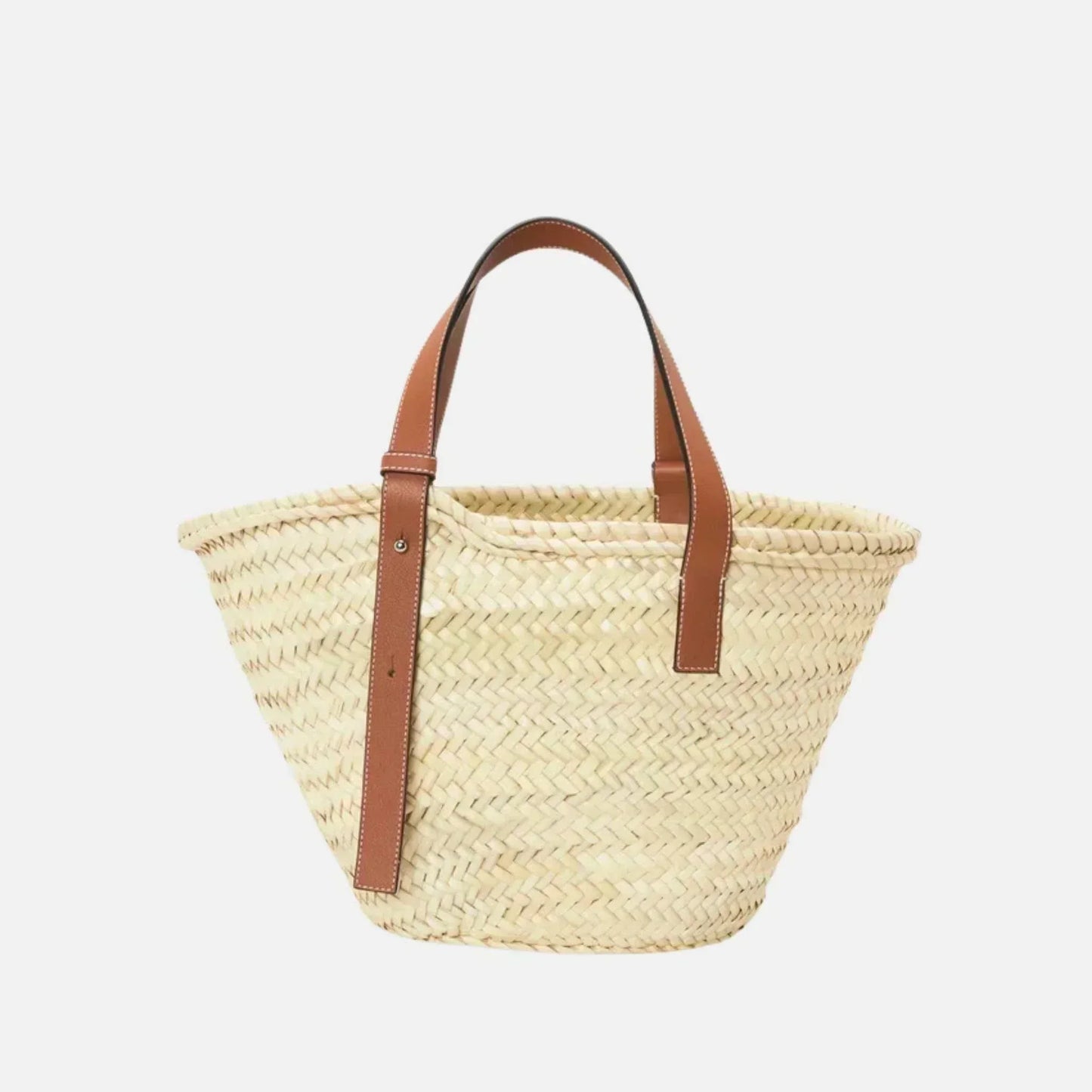 Luxurious Palm Leaf and Natural Tan LYW Basket