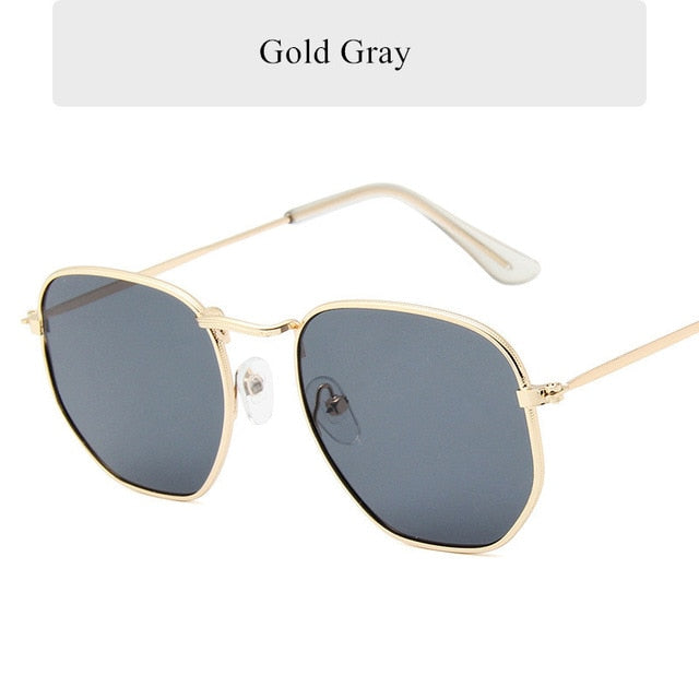 Oulylan Vintage Polygon Sunglasses Women Men Brand Metal Frame Sun Glasses Ladies UV400 Female Luxury Polygonal Sunglass Males-sss-12
