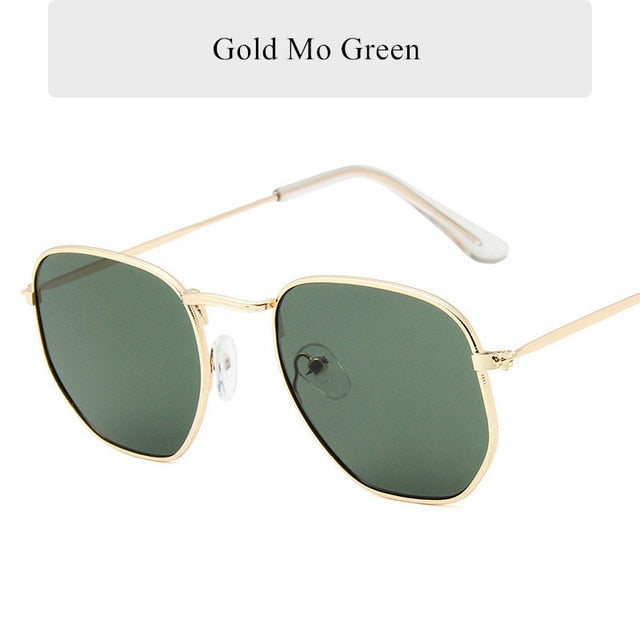 Oulylan Vintage Polygon Sunglasses Women Men Brand Metal Frame Sun Glasses Ladies UV400 Female Luxury Polygonal Sunglass Males-sss-12