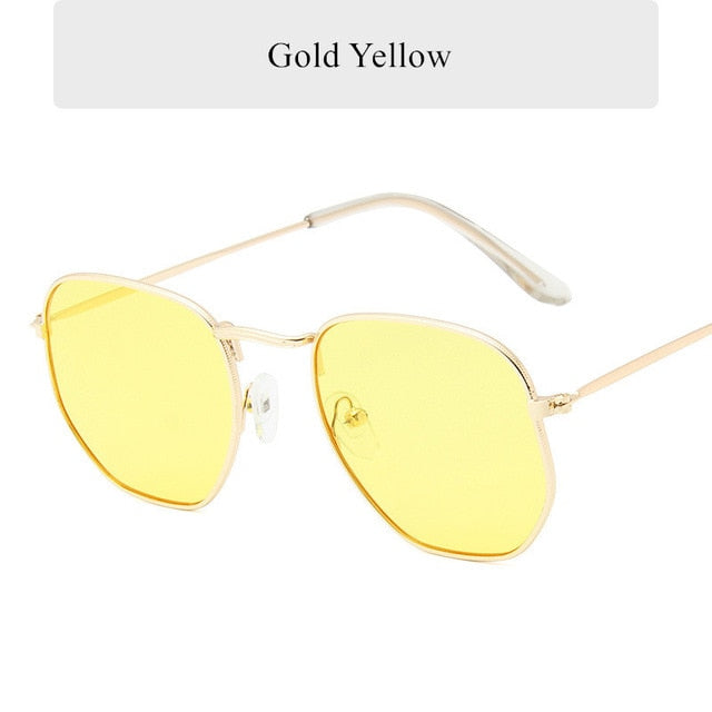 Oulylan Vintage Polygon Sunglasses Women Men Brand Metal Frame Sun Glasses Ladies UV400 Female Luxury Polygonal Sunglass Males-sss-12
