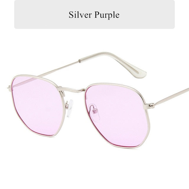 Oulylan Vintage Polygon Sunglasses Women Men Brand Metal Frame Sun Glasses Ladies UV400 Female Luxury Polygonal Sunglass Males-sss-12