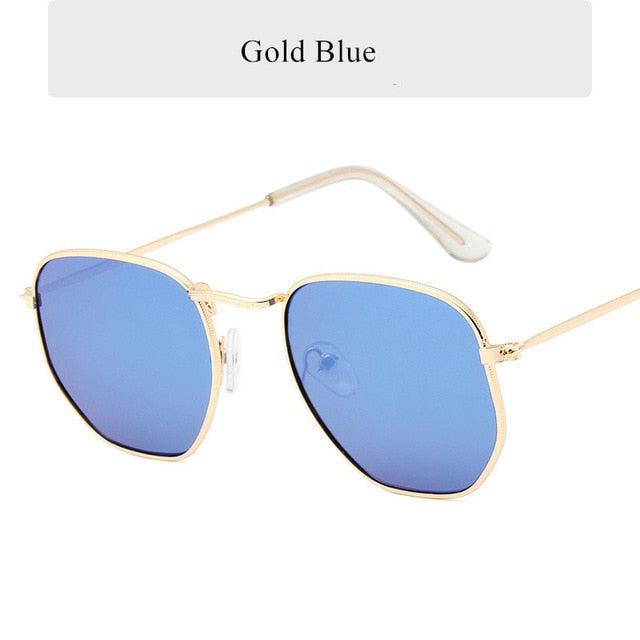 Oulylan Vintage Polygon Sunglasses Women Men Brand Metal Frame Sun Glasses Ladies UV400 Female Luxury Polygonal Sunglass Males-sss-12