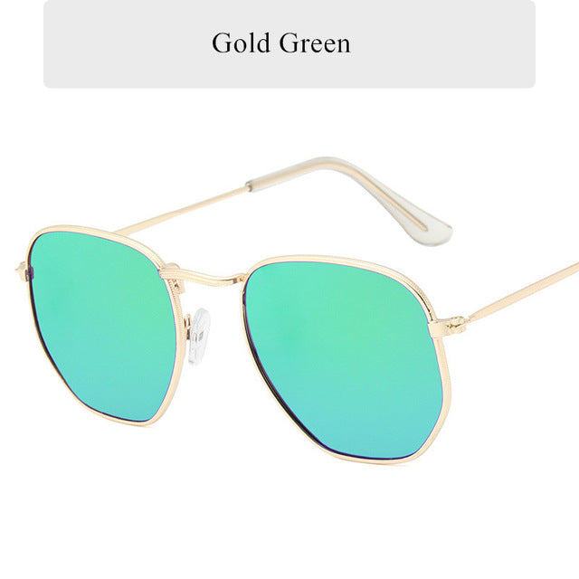 Oulylan Vintage Polygon Sunglasses Women Men Brand Metal Frame Sun Glasses Ladies UV400 Female Luxury Polygonal Sunglass Males-sss-12