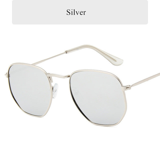 Oulylan Vintage Polygon Sunglasses Women Men Brand Metal Frame Sun Glasses Ladies UV400 Female Luxury Polygonal Sunglass Males-sss-12