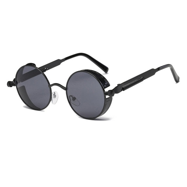 Metal Round Steampunk Sunglasses Men Women Fashion Glasses Brand Designer Retro Frame Vintage Sunglasses High Quality UV400s-sss-12