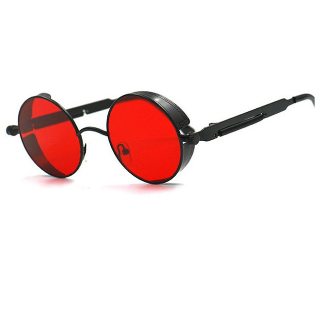 Metal Round Steampunk Sunglasses Men Women Fashion Glasses Brand Designer Retro Frame Vintage Sunglasses High Quality UV400s-sss-12