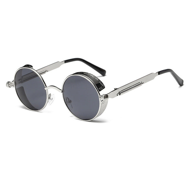 Metal Round Steampunk Sunglasses Men Women Fashion Glasses Brand Designer Retro Frame Vintage Sunglasses High Quality UV400s-sss-12